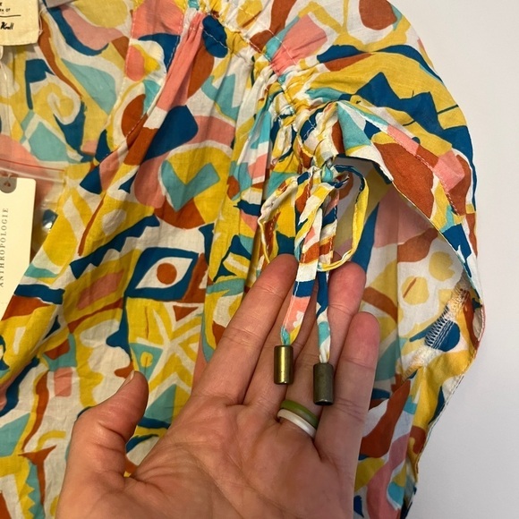 Anthropologie Danielle Kroll Brooklynite Abstract Geometric Oversized Top - Picture 5 of 11